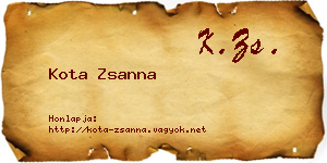 Kota Zsanna névjegykártya